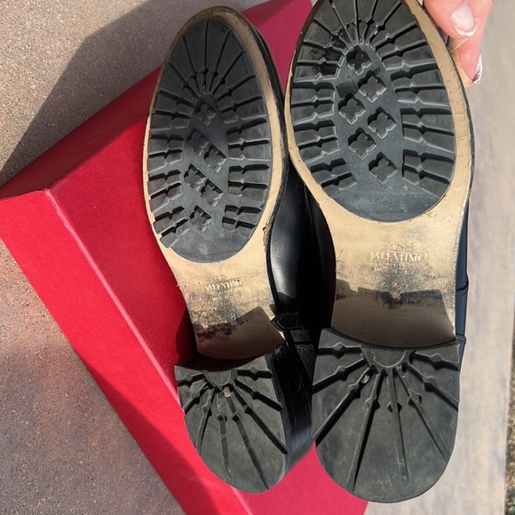 VALENTINO FLOWER COMBAT MOTO BOOTS BLACK 8 - Picture 12 of 14